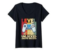 Donna Level 11 Unlocked Video Gamer Awesome Since 2013 11th Bday Maglietta con Collo a V