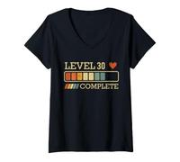 Donna Level 30 Complete Vintage 30 Years 30th Wedding Anniversary Maglietta con Collo a V