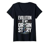 Donna L'Evoluzione è la mia Storia di Origine, Design a Spirale con Dna Maglietta con Collo a V