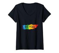 Donna LGBT Sii Te Stesso Maglietta con Collo a V