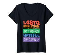 Donna LGBTQ Christian Non Un Cristiano OSATO OSATO È Meme Maglietta con Collo a V