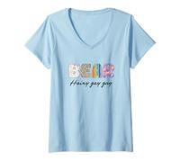 Donna LGBTQ Pride Shirt Baer Hairy Gay Guy Rainbow Flag Maglietta con Collo a V