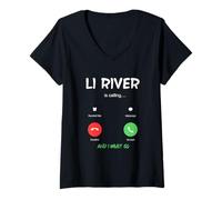Donna Li River Sta chiamando e Devo Andare in Cina in Viaggio Maglietta con Collo a V