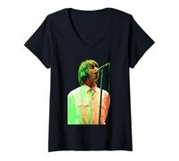 Donna Liam Gallagher, cantante degli Oasis dal Vivo a Knebworth 1996 Maglietta con Collo a V