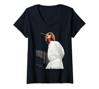 Donna Liam Gallagher Oasis dal Vivo Britpop Knebworth 1996 Maglietta con Collo a V