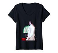 Donna Liam Gallagher Oasis Live Glasto 2004 di Andy Willsher Maglietta con Collo a V