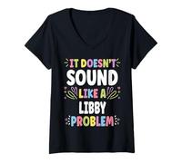 Donna LIBBY Personalized Women's Gift Custom LIBBY Maglietta con Collo a V