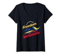 Donna libertà per Il Venezuela Libre Venezuelano Forte Orgoglio Orgoglio Maglietta con Collo a V
