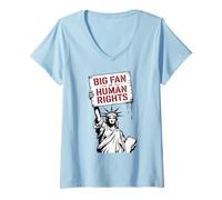 Donna Liberty Protest Statua della libertà Grande Fan dei Diritti Umani Maglietta con Collo a V