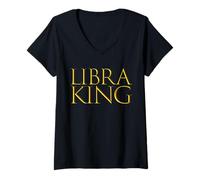 Donna Libra King Top Birthday Gift for October Bday Libra Men Maglietta con Collo a V
