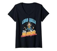 Donna Libra Queen Balancing Chaos And Eyeliner Maglietta con Collo a V
