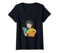 Donna Libro di Ricette con Le Ricette preferite della Nonna Maglietta con Collo a V