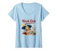 Donna Libro Girl Summer We Read At Dawn Maglietta con Collo a V