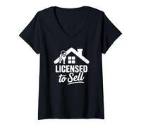Donna Licenza per vendere - Funny Realtor Maglietta con Collo a V