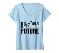 Donna L'idrogeno è Il Futuro Fuel Cell Hybrid Car Clean Energy Maglietta con Collo a V