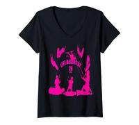 Donna Life Begins at 20 Nodi Sagome Rosa Maglietta con Collo a V