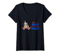 Donna Life Is Dilly I Am Dally - Skateboard con bradipo Maglietta con Collo a V