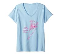 Donna Life Is Short Buy The Flowers Bouquet Schizzo Citazione Estetica Maglietta con Collo a V