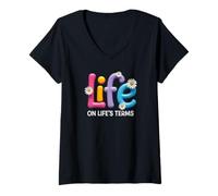 Donna Life On Life's Terms Sober Recovery NA AA Gifts Tee Maglietta con Collo a V