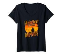 Donna Life’s short, take more dad naps Maglietta con Collo a V