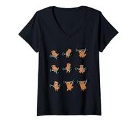 Donna Lifting Golden Retriever Maglietta con Collo a V