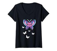 Donna Lilo And Stitch Angel Heart Maglietta con Collo a V