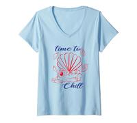 Donna Lilo And Stitch Summer Chill Maglietta con Collo a V