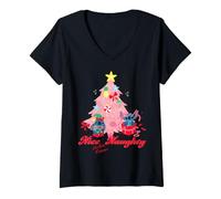 Donna Lilo & Stitch Nice and Naughty Natale Maglietta con Collo a V
