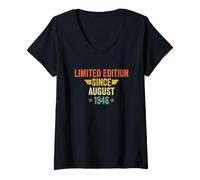 Donna Limited Edition Since August 1946 Maglietta con Collo a V