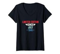 Donna Limited Edition Since July 1946 Maglietta con Collo a V