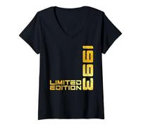 Donna Limited Edition Vintage 1993 Divertente 32° Compleanno 32 Anni Maglietta con Collo a V