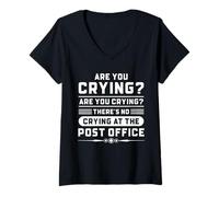 Donna L'impiegato Postale Non Piange all'ufficio Postale Humor Design Maglietta con Collo a V