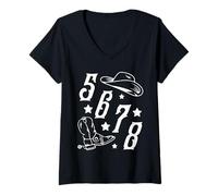 Donna Line Dance Western Country Hut Stivali da Cowboy Danza 5 6 7 8 Maglietta con Collo a V