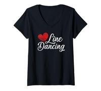 Donna Line Dancing Lover Country Western, regalo per danza cowboy Maglietta con Collo a V