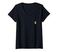 Donna Linea Arte Icona Grafica Minimalista Semplice Mulino a Vento Maglietta con Collo a V