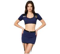 Donna Lingerie Poliziotta Per Donne Uniforme Polizia Pajama Set Blu S