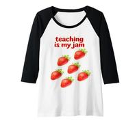 Donna L'insegnamento è la mia marmellata di Fragole Maglia con Maniche Raglan