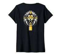 Donna Lion Gesù I Can Do all Thing Through Christ Art sul Retro Maglietta con Collo a V