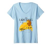 Donna Lion King Standing Over A Rock Maglietta con Collo a V