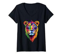 Donna Lioness Cucciolo di Leone Lioness Mamma Leonessa Leoni Maglietta con Collo a V