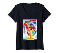 Donna Liquid Death Murder Your Thirst Rainbow Skeletons Water Maglietta con Collo a V