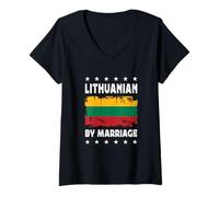 Donna Lithuanian by Marriage Lithuanian Wife Husband Lithuania Maglietta con Collo a V