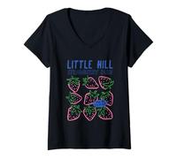 Donna Little Hill Strawberry Farm Pick Me I'm Fresh Maglietta con Collo a V