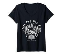 Donna Little Pee Dee River Carolina del Sud Maglietta con Collo a V