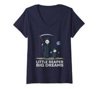 Donna Little Reaper, Big Dreams | Grim Reaper & Figlio Maglietta con Collo a V