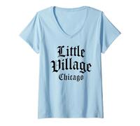 Donna Little Village Chicago Illinois Villita Loop South Side 312 Maglietta con Collo a V