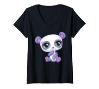 Donna Littlest Pet Shop Panda Pink Maglietta con Collo a V