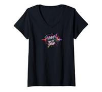 Donna Live for The Drop EDM DJ Music Producer Rave Party Design Maglietta con Collo a V