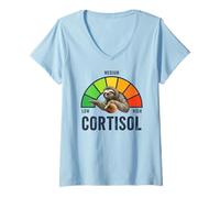 Donna Livelli Bassi di cortisolo v Meme Funny Relaxed Sloth Maglietta con Collo a V