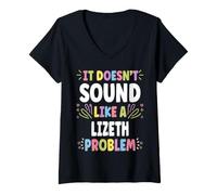 Donna Lizeth Personalized Women's Gift Custom Lizeth Maglietta con Collo a V
